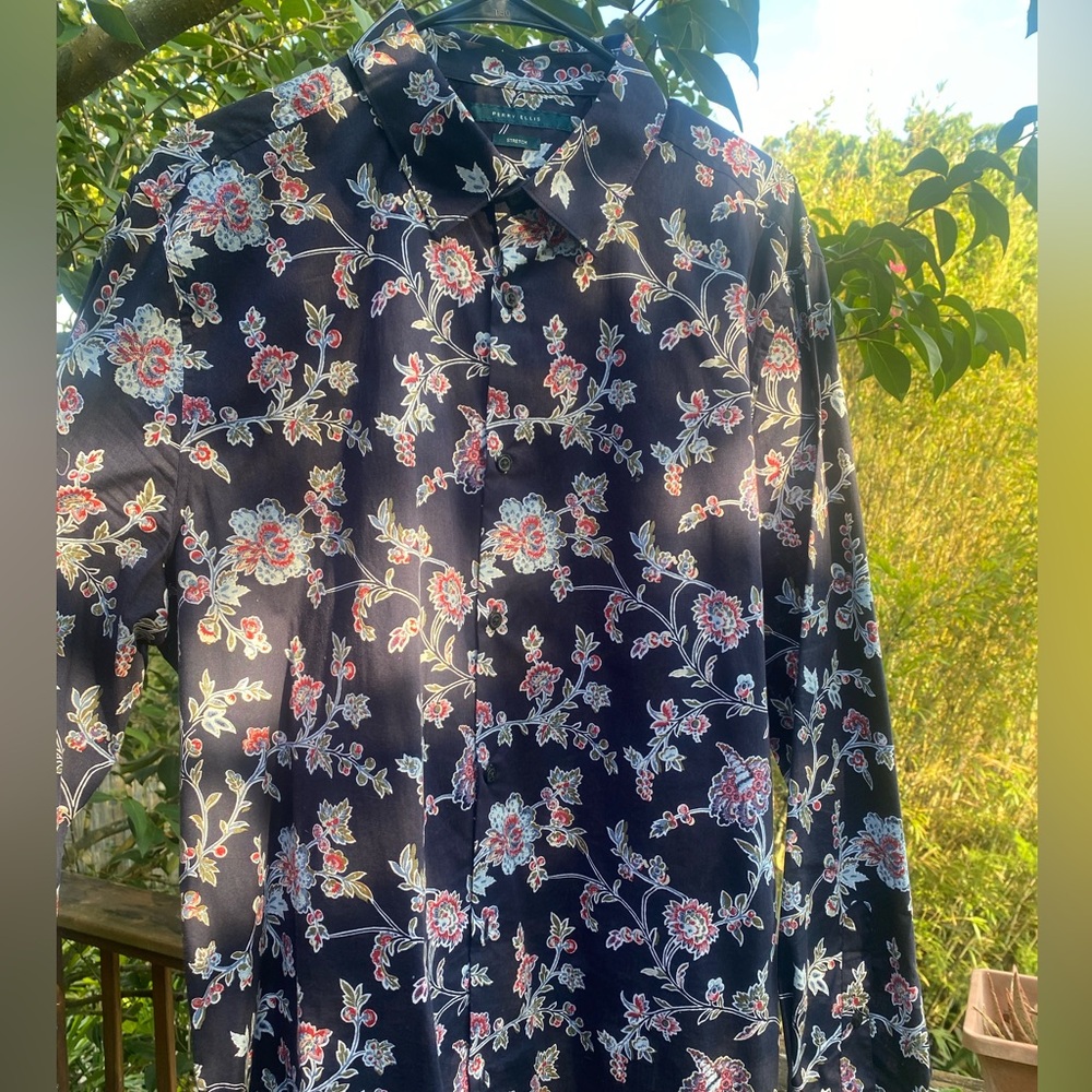 Perry Ellis Floral Button Down